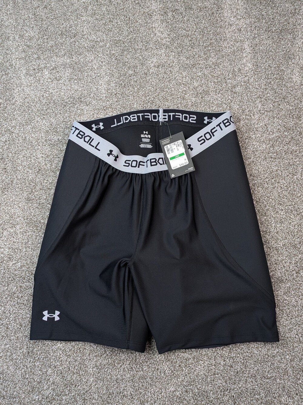 Under Armour Softball Slider Shorts Women XXL 2XL Black Padded Hips Athletic NWT